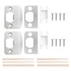 Door Lock Strike Plate with Spacer Shim Wood Dowels Strips Stainless Steel Door Strikes Latch Restorer Kit Universal Security Striker