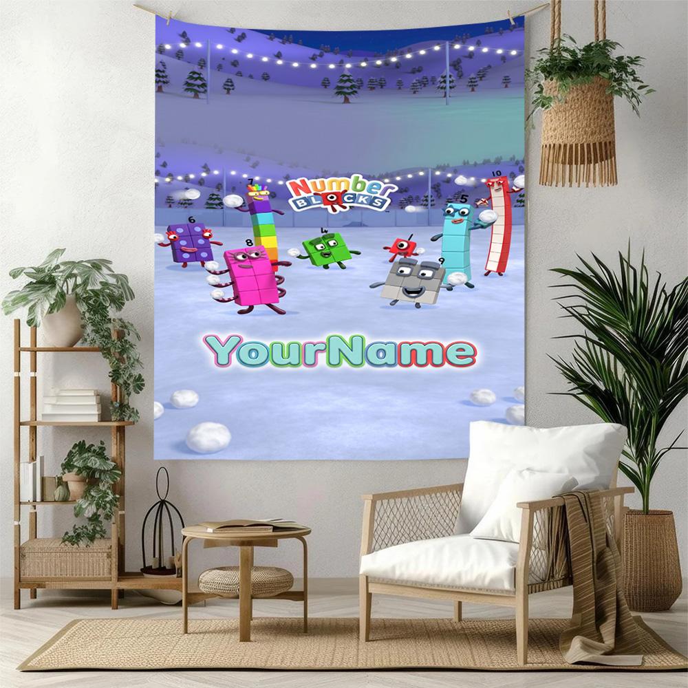 Numberblocks Custom Your Name Wall Decor Tapestry Art For Pet Memorial Birthdaywedding Party Backdrop Family Gift