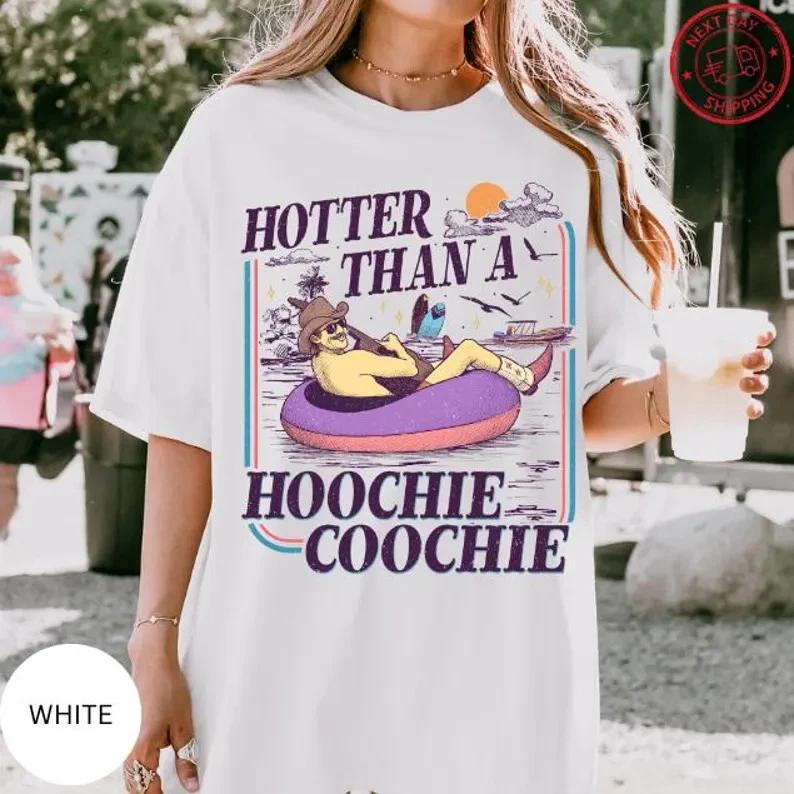 Comfort Colors Hotter Than A Hoochie Coochie Shirt Vintage Country Music Tee S