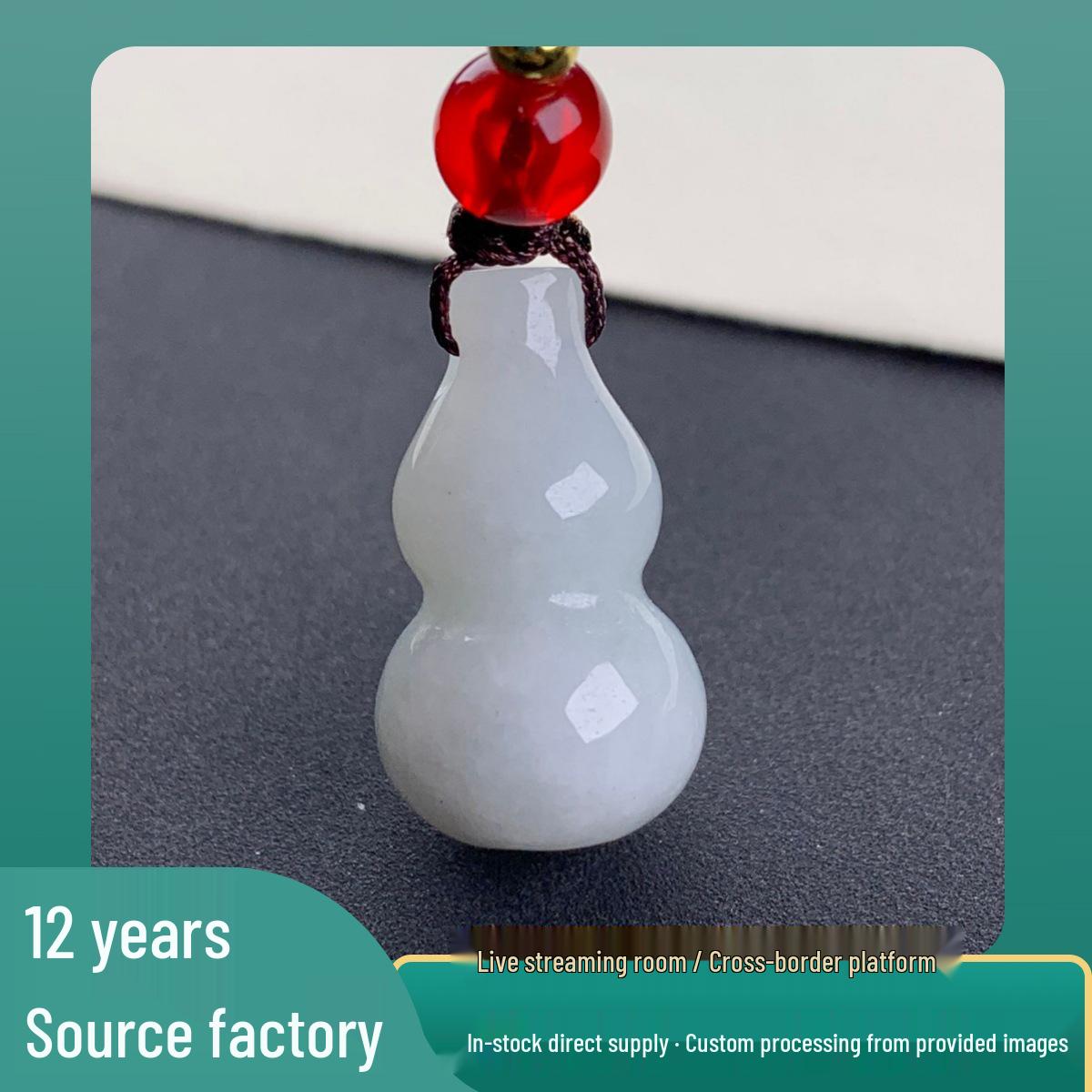 Myanmar A-Grade Natural Jade Gourd Fu Lu Pendant - Southeast Asia Ornaments Myanmar Standard Pendant