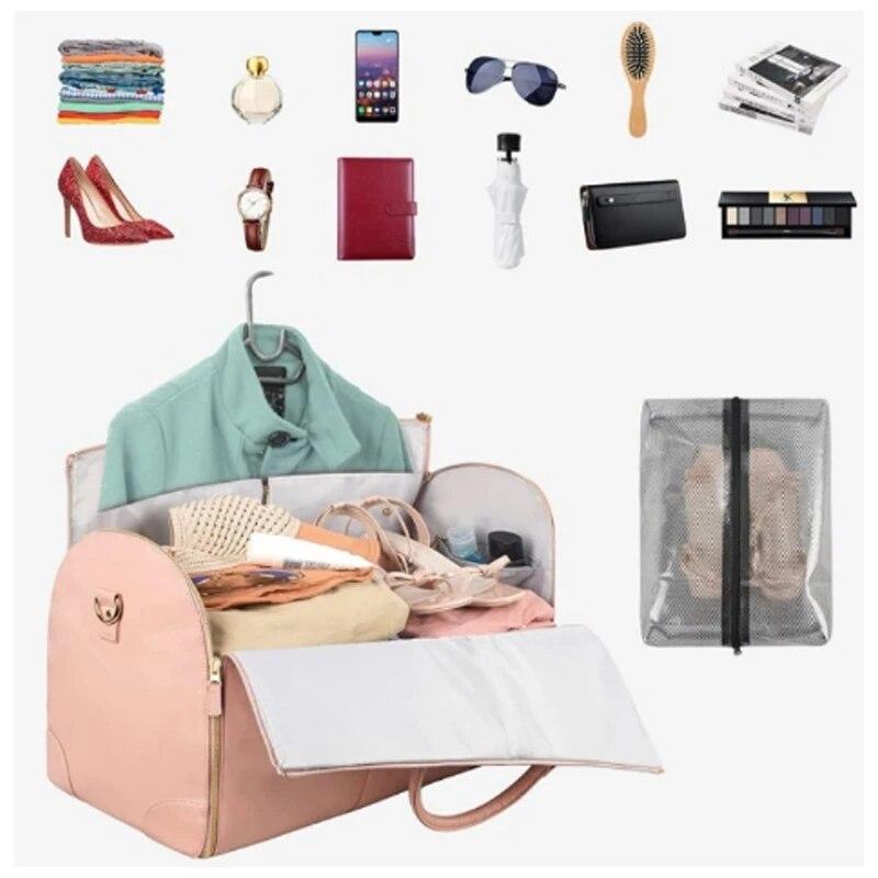 Extra Large Luggage Travel Bag Waterproof Leather Handheld Folding Luggage Outdoor Fitness Bag Multi Functional Storage Bag