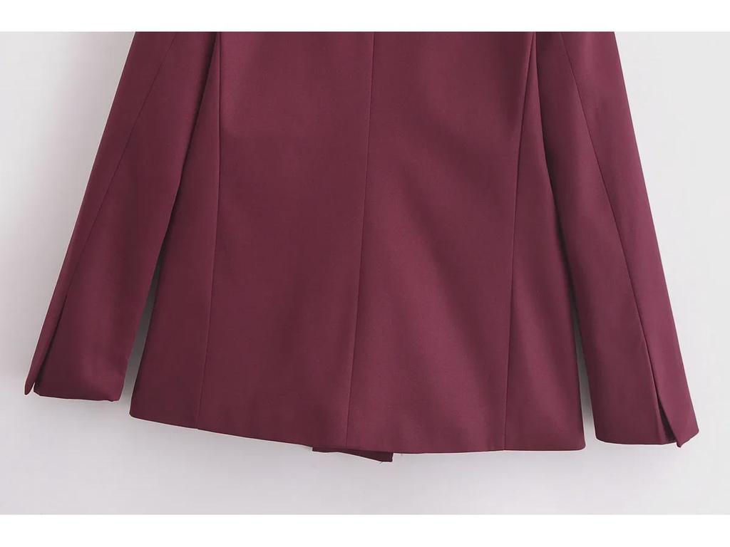 Women's Double-Breasted Blazer & High-Waist Pants Set