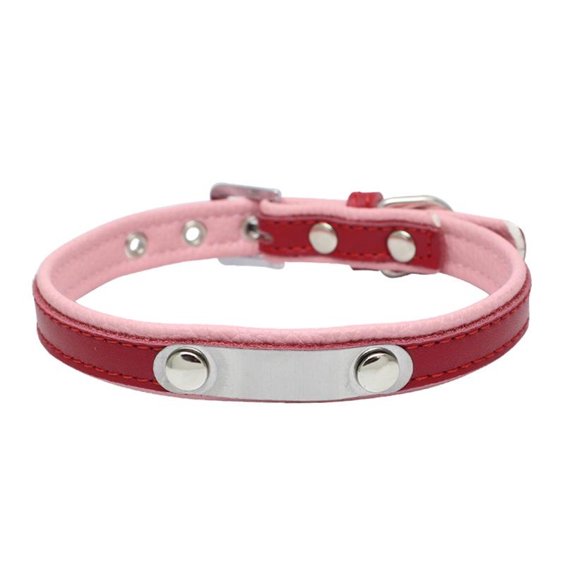 Stainless Steel Iron Lettering Pet Collar Leather Dog Chain Cat with Large  Medium and Small Dog Pet Supplies