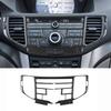 Real  Carbon Fiber Sticker For Acura TSX 2009-up Radio navigation system panel Trim Cover Car Accessories Interior decorative