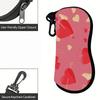 Romantic Love Heart Pattern Soft Pouch,Sunglasses Case Portable Fabric Eyewear Holder,Lightweight Scratch Proof Spectacle Bag for Valentine Gift
