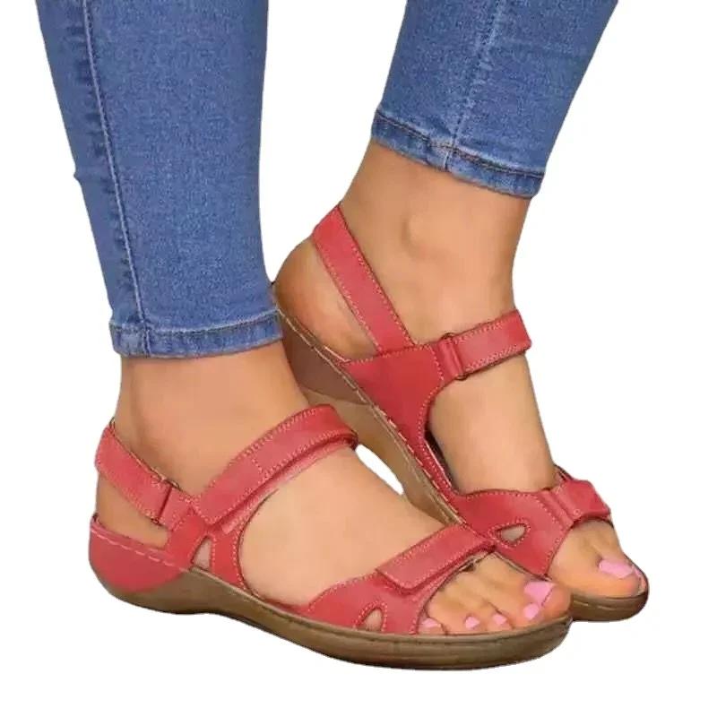 Damesandaler Sommersandaler Dame Utendørs Strand Damesko Fritid Gladiator Platformsandaler Damesko Sandalias Mujer