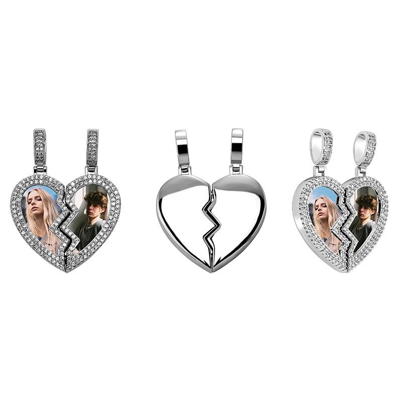 Jinao Heartbreak Memory Pendant: European & American DIY Photo Frame Necklace