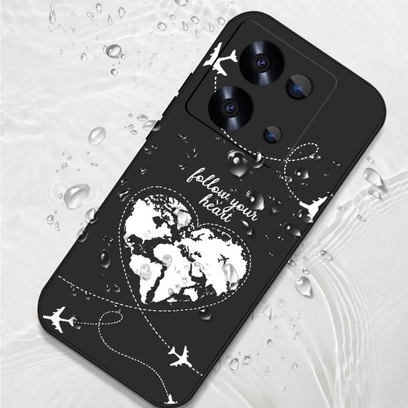 Global Flight Airplane Print Lanyard Case For Xiaomi 14T 13T 11T Pro Funda Redmi Note 14 13 Pro 5G 12 11 Soft TPU Silicone Cover