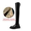 Krazing Pot Microfiber Autumn Winter Shoes Med Heels Flat Platform Size 42 Over-the-knee Boots Slip on Punk Style Elastic Thigh High Boots