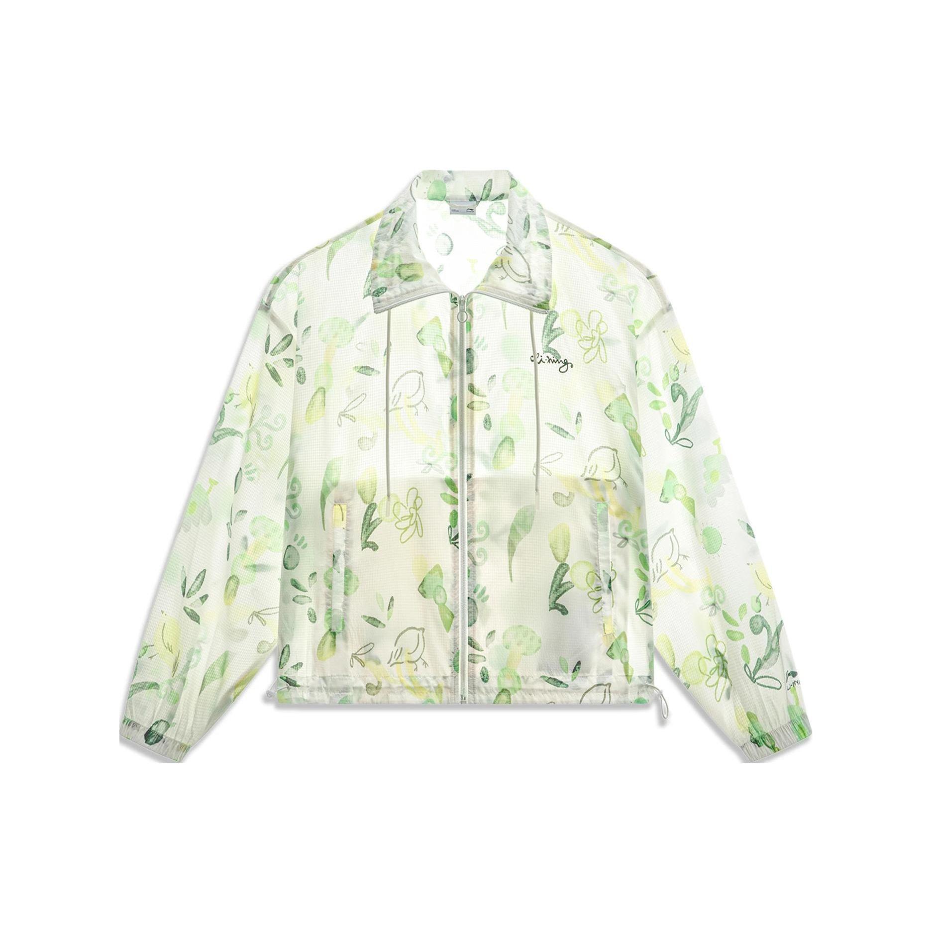 LI-NING Women s 2026SS Chinese Culture Series Loose Printed Sports Windbreaker Yellow-Green Allover Print AFDU366-2 M