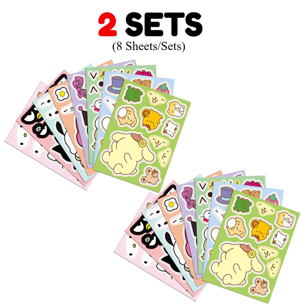 Kids 8Sheets/Set Make A Face Puzzle Sticker Cute Kawaii Anime Funny Children Assembly Jigsaw Diy Stickers Children Educational Toy