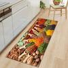 Long Kitchen Mat Color Collage Spice Feast Theme Anti Slip Floor Mat Soft Wear Resistant Suitable for Kitchen Decor