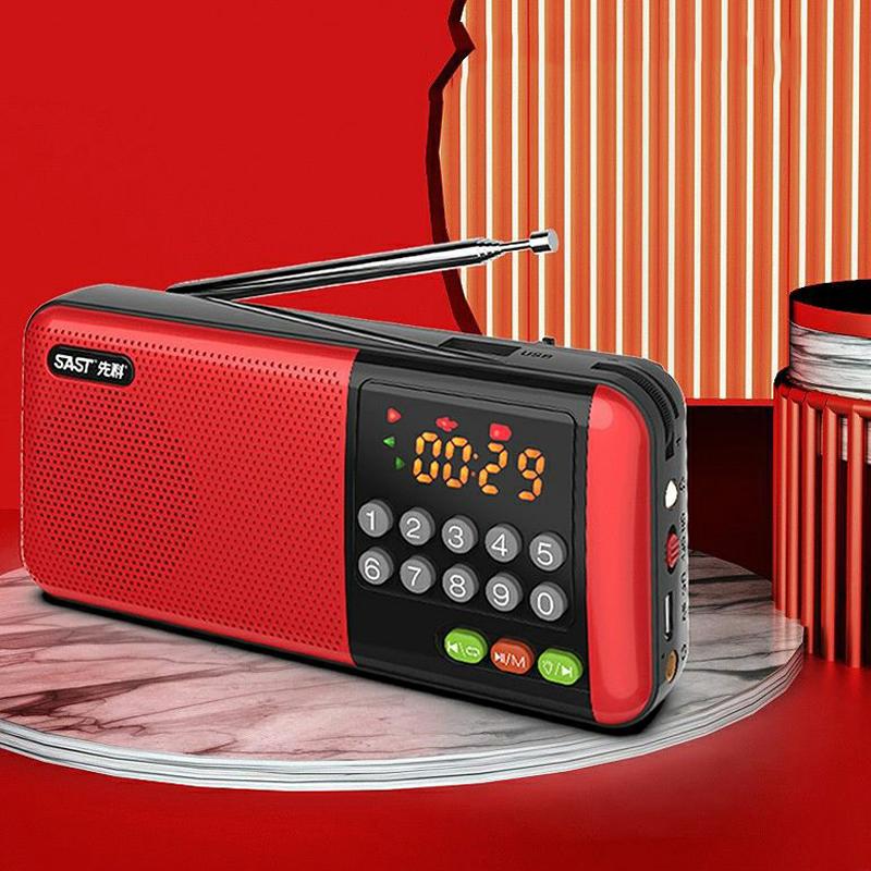 Mini FM Radio LED Display Digital Radios Receiver Wireless Bluetooth Speaker with Flashlight TF Card USB 3.5MM Headphones Play