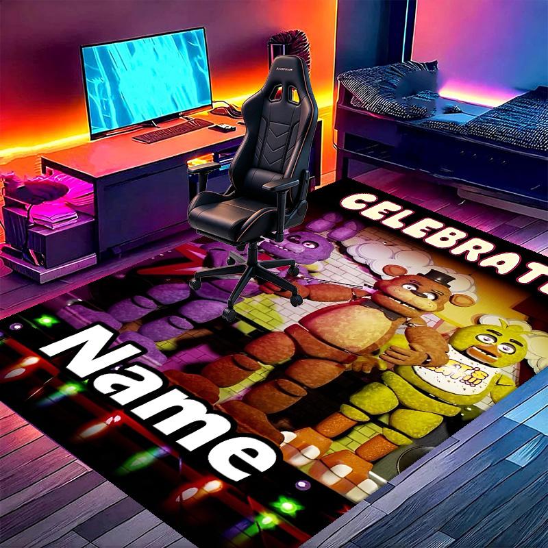Custom Name Personalized Five Nights at Freddy's Print Carpet, Versatile Home Decor Rug, for Playroom, Apartment, Balcony, Entryway, Hallway Gift