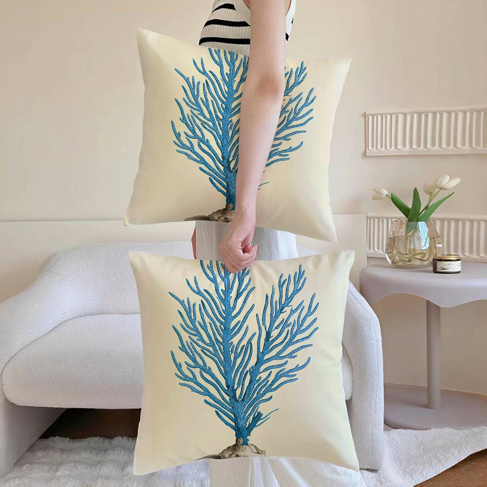 Blue Sea Creature Coral Shrimp pillowcase living room sofa chair cushion cover home room decoration without pillow core