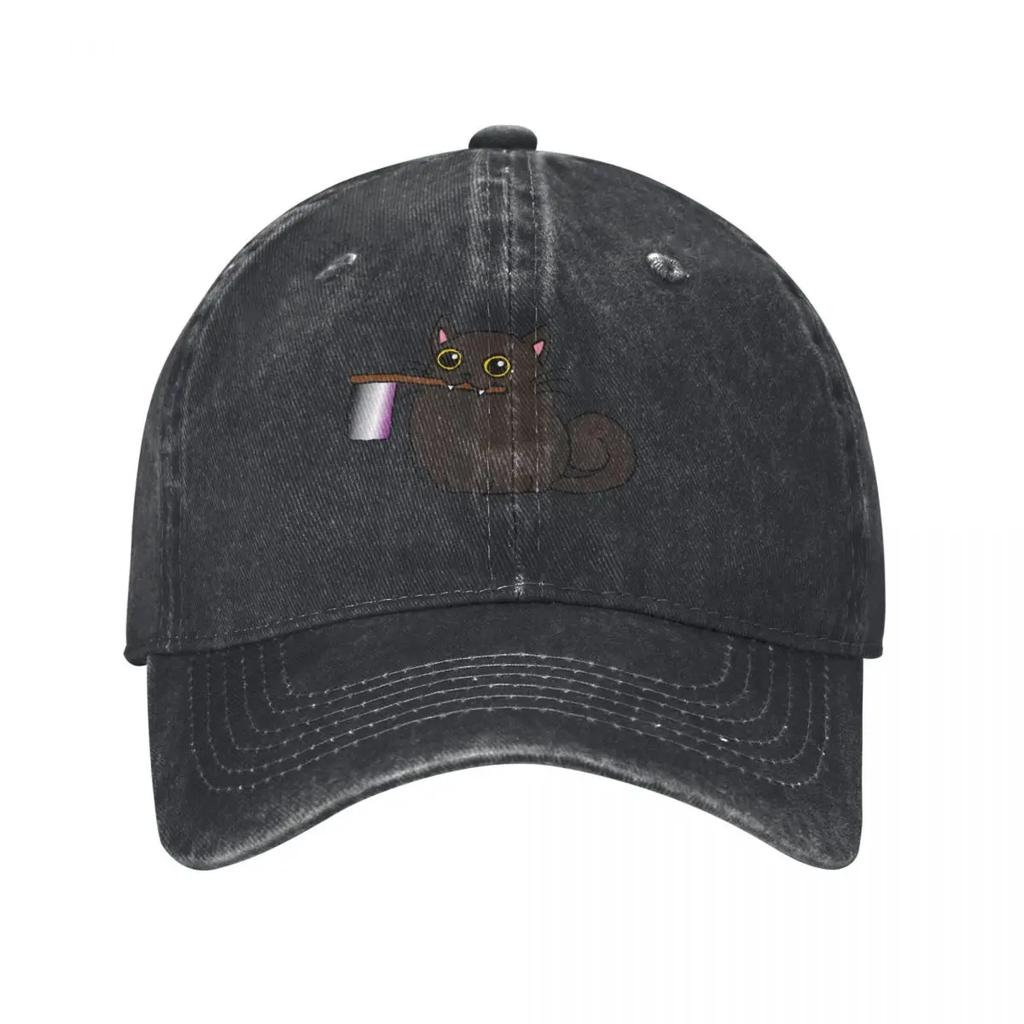 Blob Cat Black  Ace Baseball Cap Sun Caps Luxury Cap Golf Wear Custom Hat Womens Golf Wear Unisexs