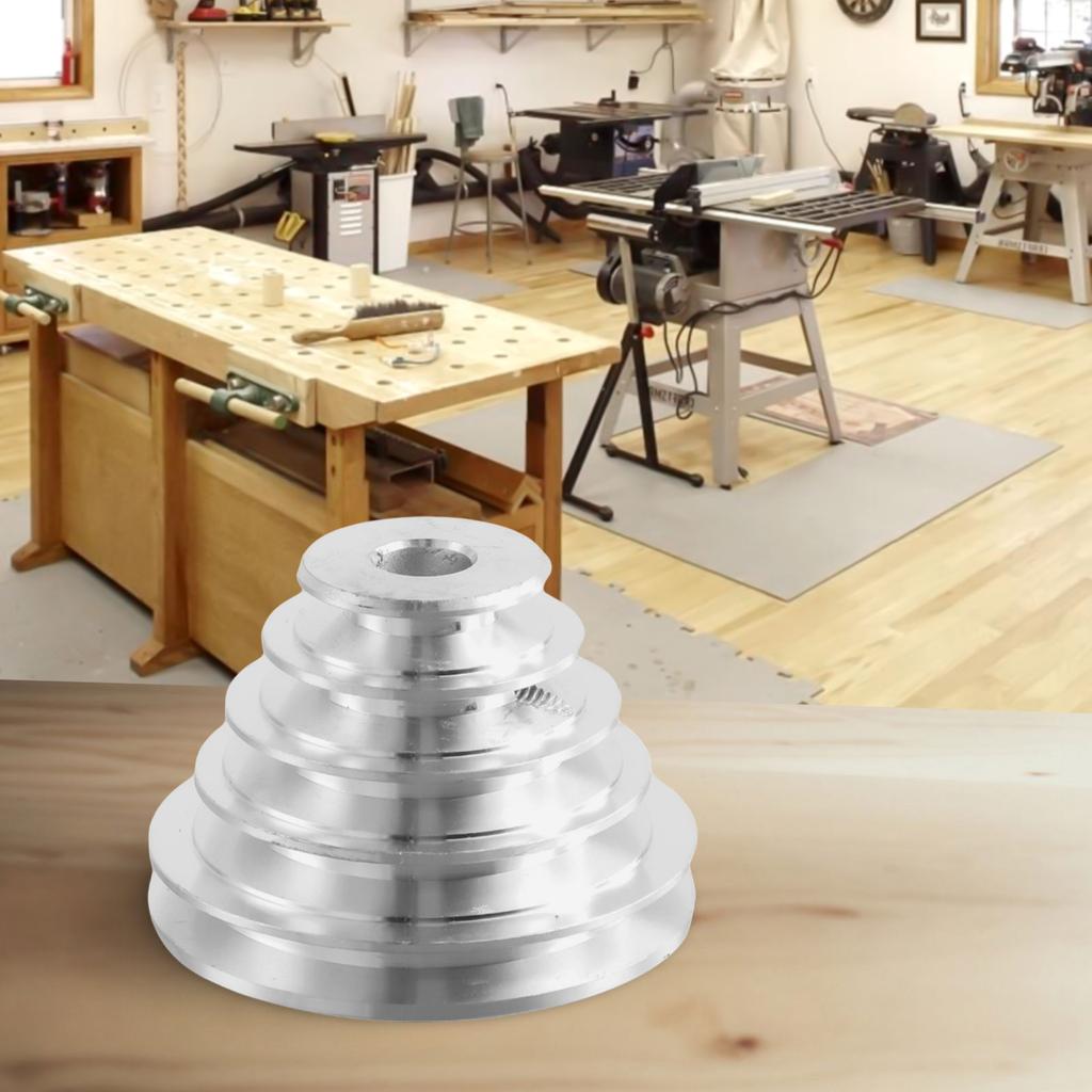 Aluminum Pagoda Transmission Pulley Wheel for Drill Press Use with A Type V Groove Belt Compatibility and M8 Mounting