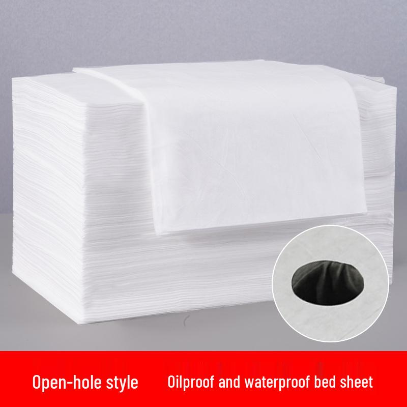 Einweg-Vlies-Bettlaken - Atmungsaktiv, 100 Stück mit Loch, Ölbeständig, Perfekt für Kosmetikstudios oder Massageliegen