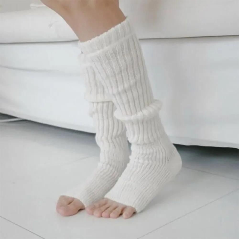 Women's Ribbed Calf Socks Open-toe for Autumn/Winter