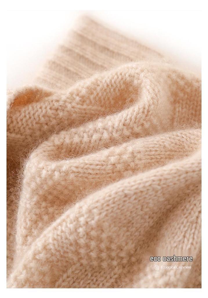 Women's Solid Color Cable Knit Earflap Hat - Cashmere 2025 Autumn/Winter Collection