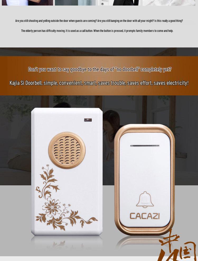 Smart Wireless Long-Range Waterproof Doorbell with Digital Music and Two-to-One Remote Control.