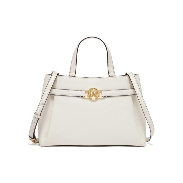 

Michael Kors MK Sonia Flap Chain Commuter Business Leather Underarm Bag Baguette Crossbody Shoulder Tote Bag Medium Women bags Cream 30F2GAQS2L-289 Basic Set (Bag+Dust Bag)