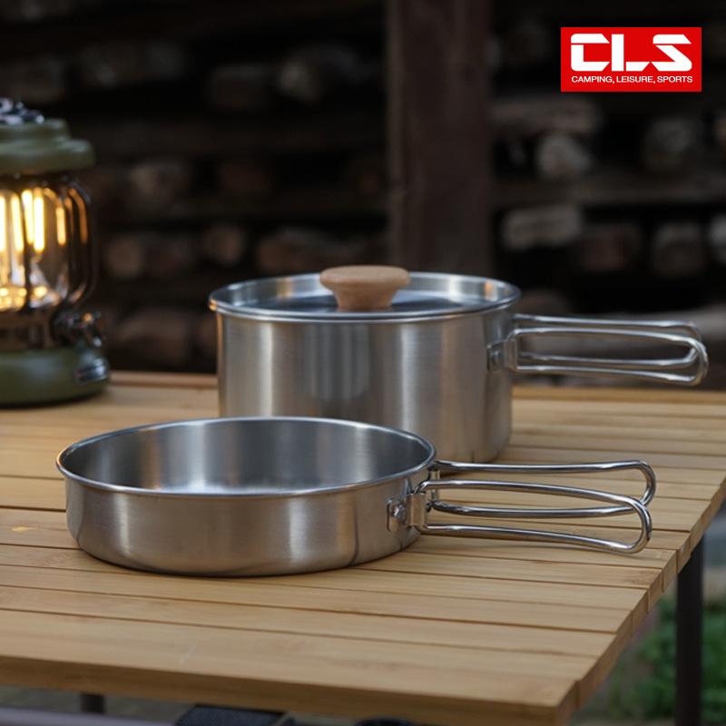 NOBANA Camping Pot Set 304 Stainless Steel Outdoor Cookware Kit Cooking Set Travel Tableware Tourism Hiking Picnic Equipment