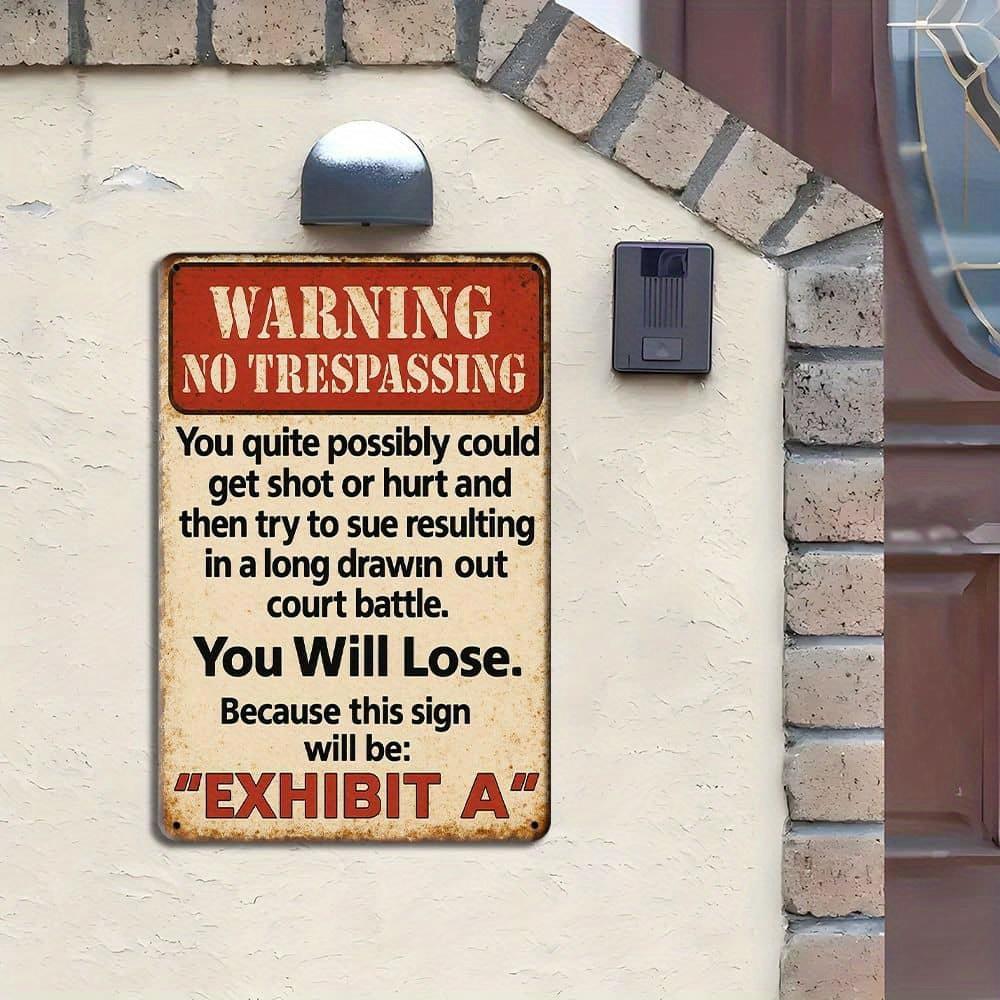 “No Trespassing” 8x12in Vintage Aluminum Warning Sign