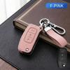 Leather Key Case For Ford Focus Fiesta Mondeo Kuga Escape Edge Explorer F150 Mustang Ranger Bronco Ecosport Key Fob Cover Shell