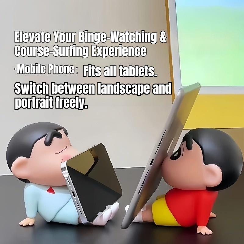 Crayon Shin Chan Anime Lazy Phone Holder Tablet Stand Desktop Ornament Collectible Figure Doll Gift For Anime Fans And Kids