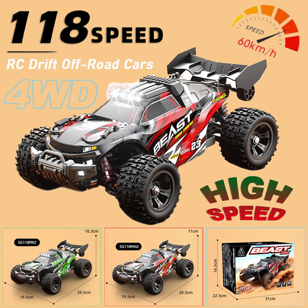 AAXS1 1:18 RC Car 4WD SG118MAX SG118PRO 60KM/H 2.4G for 1/18 Brushless Electric High Speed RC Drift Off-Road Cars Toy Christmas Gifts