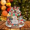 Christmas Tiered Tray Decoration 20PCS Adorable Snowman Sleigh Wood Sign Table Centerpieces for Holiday Party Display