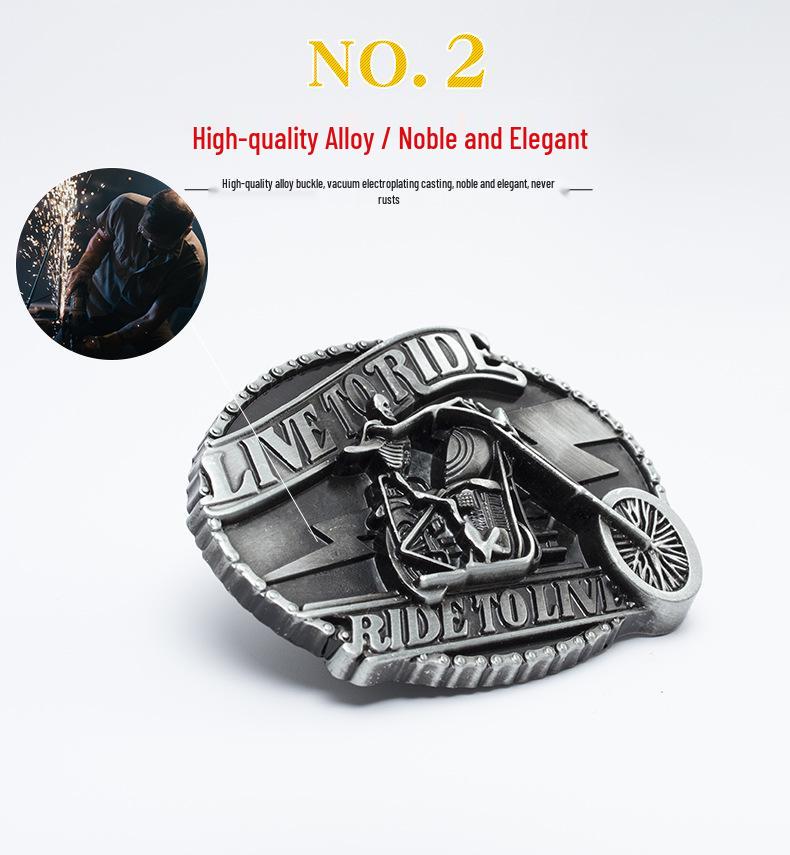 Skull Motorcycle Belt: European & American Men's Casual Trend