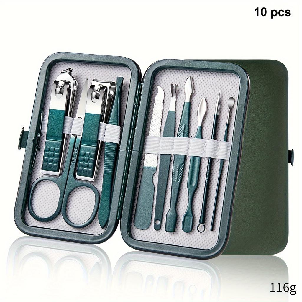 Professional 7-18 Piece Nail Care Kit Stainless Steel Manicure & Pedicure Set with Travel Case for On-the-Go Grooming
