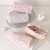 Bow Quilted Pencil Pouch Y2k Flower Pencil Case Desktop Storage Cloth Stationery Bag  Student