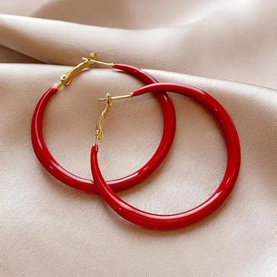 Vintage Big Circle Hoop Earrings Geometric Round Shape Elegant Earring Hoops for Jewelry Accessories Gifts