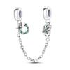 Lucky Clover Charms Fit Fashion Original Bracelets Four Leaf Clover 925 Silver Green Zircon Beads Pendant DIY Jewelry Gift