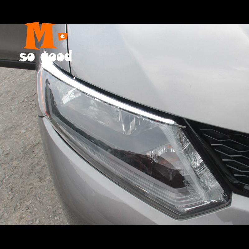 Augenbrauenabdeckung Frontlampenverkleidung ABS Chrom 2014 2015 2016 für Nissan XTrail T32 Autozubehör X-Trail Rogue Head Light