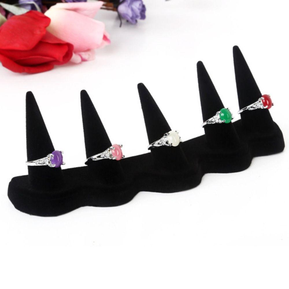 Organizer Jewelry Display Rack Velvet Ring Display Stand Simple Rings Display Holder Women