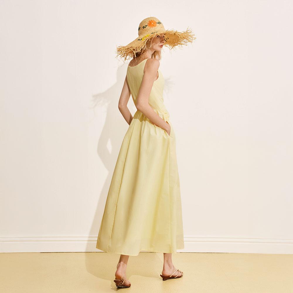 Waiwaiaiem Yy_Waist Spaghetti Strap Dress_2Color