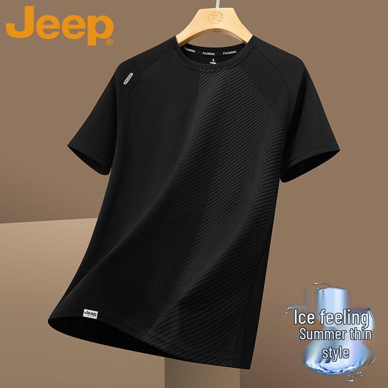 JEEP Men s Ice Feel Short Sleeve T-Shirt L