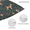 Border Terriers Spring Floral Square Pillowcase Polyester Linen Velvet Printed Zip Decor Sofa Seater Cushion Cover