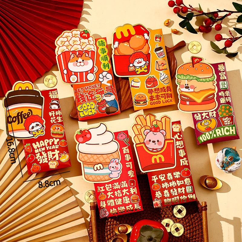 4/6Pcs Red Envelopes Chinese Latest Year  Money Pockets Wedding Spring Festival Red Pockets Traditional Lunar Year Of The Horse