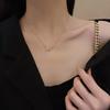 Necklace Does Not Fade Women's Summer Zircon Pin Titanium Steel Necklace Personality Niche Design Sense Clavicle Chain