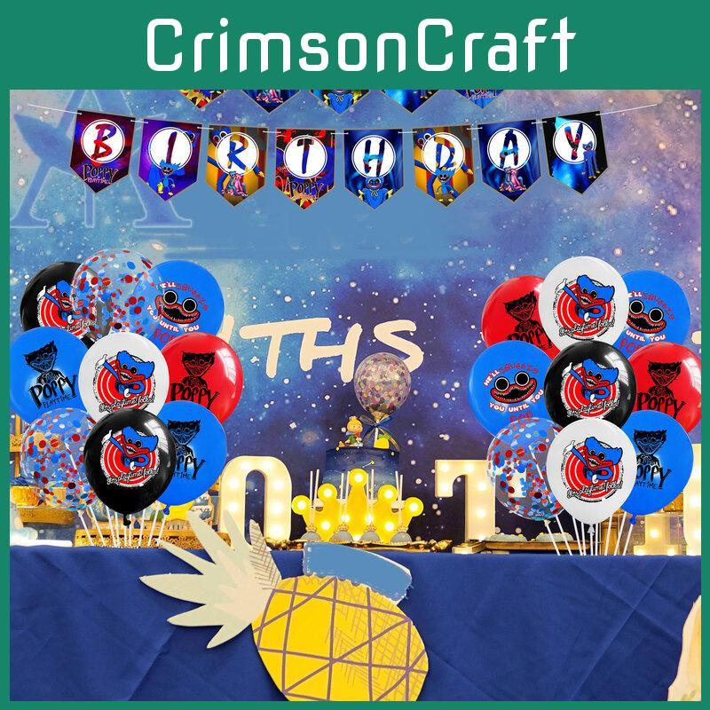 Poppy Playtime Huggy Wuggy Narozeninová Párty Dekorace Prémiová Sada Balónků a Ozdob na Dort