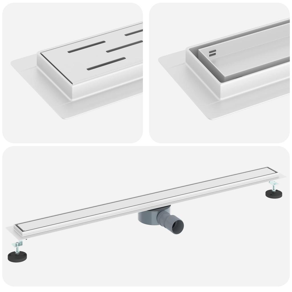 2 in 1 Shower Drain with 360 degrees Siphon Silver 100 cm Stainless Steel 304