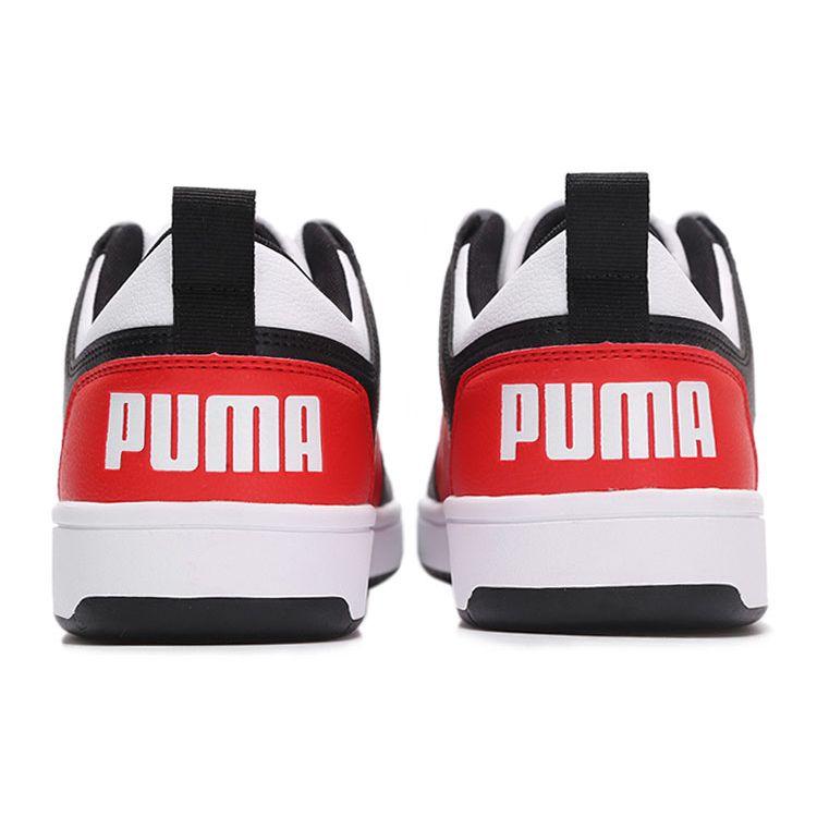 Puma Rebound LayUp Low SL White Poppy Red Unisex Sneakers Black 369866-14