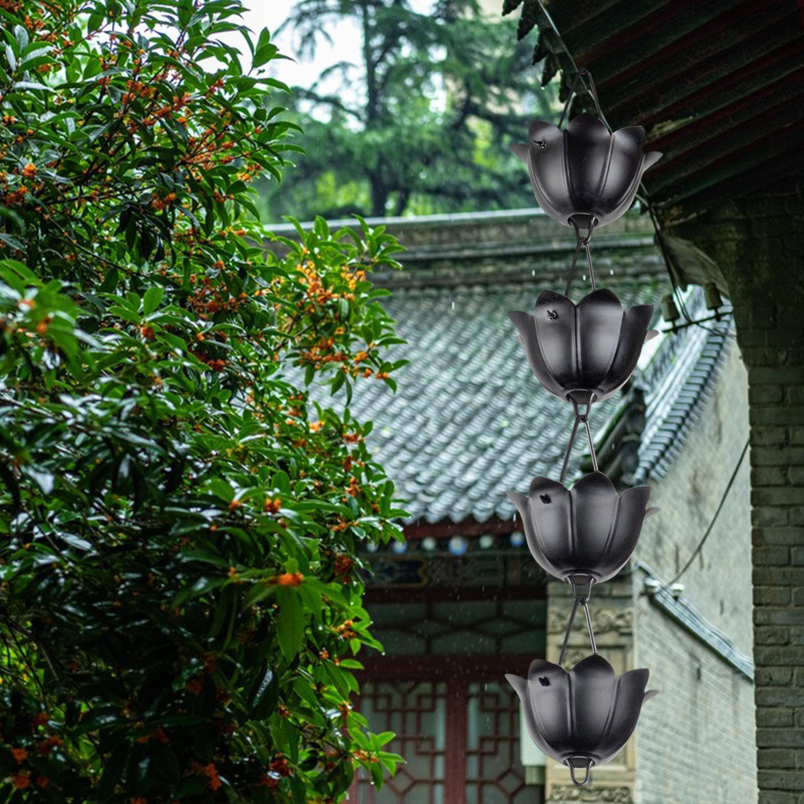 

Водосточная цепь, Замена водосточной трубы, Декоративное украшение, Цветочная цепь для беседок, Black