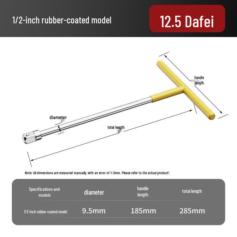 1/2" T-Handle Multi-functional Fly Wrench with Labor-saving Sliding Conversion Head