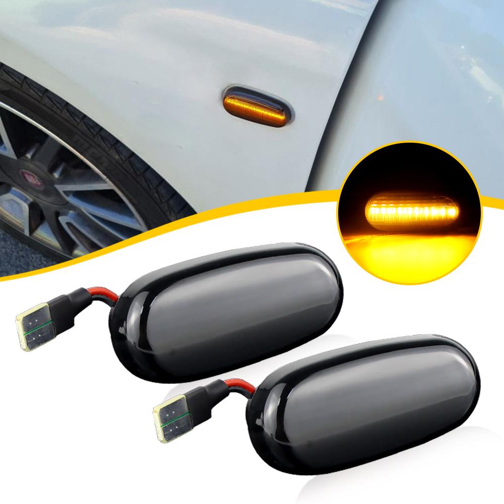 2PCS Dynamic Clear/Smoked LED Side Marker Light For Fiat Alfa Romeo 147 GT 937 MiTo 955 Arrow Turn Signal Blinker Indicator Lamp